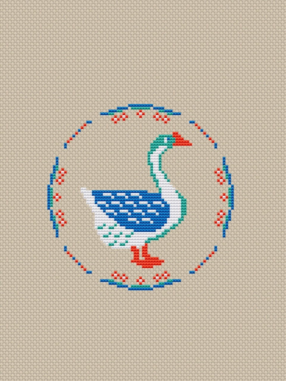 Funny goose - cross stitch pattern