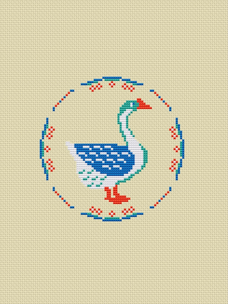 Funny goose - cross stitch pattern