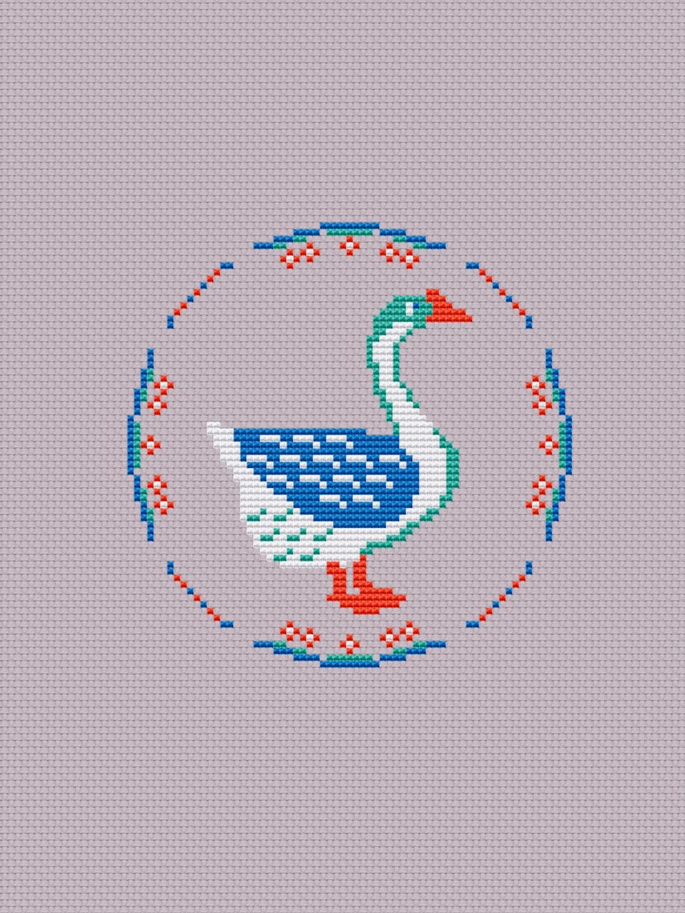 Funny goose - cross stitch pattern