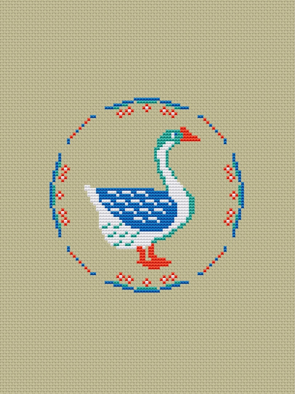 Funny goose - cross stitch pattern