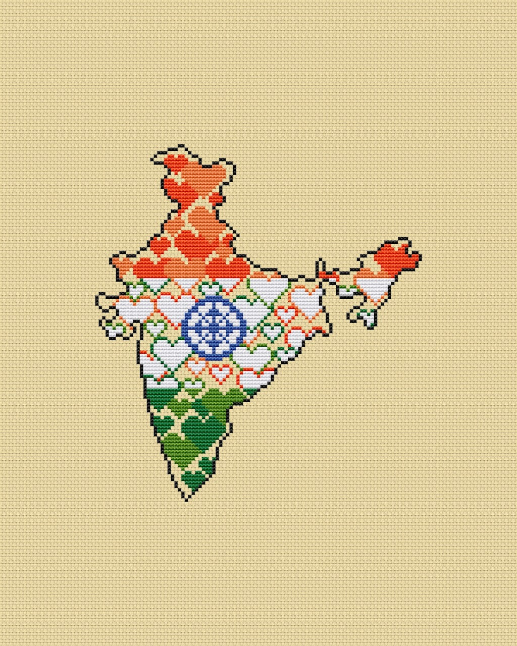 India cross stitch pattern