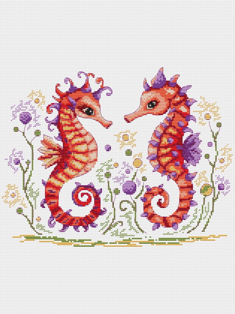 Sea Horses - cross stitch pattern