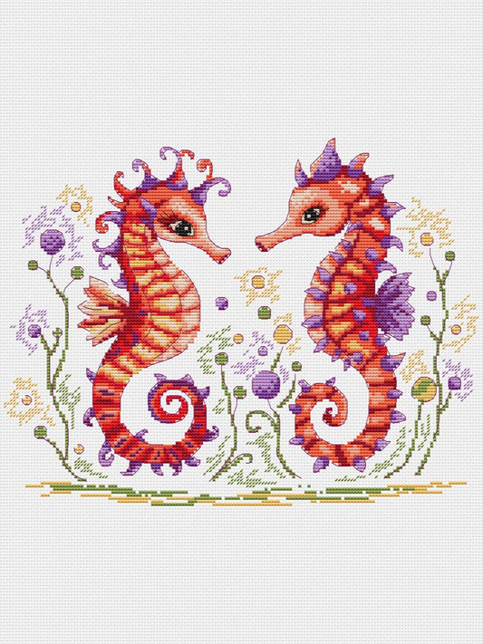 Sea Horses - cross stitch pattern
