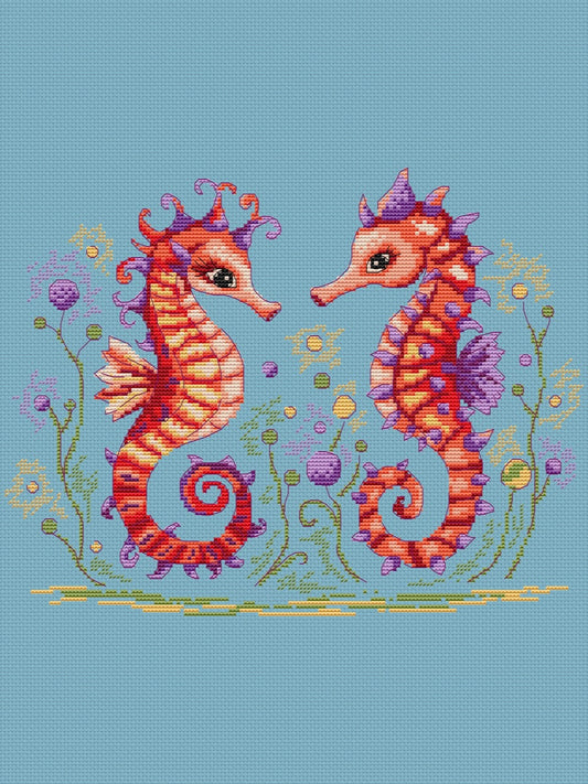 Sea Horses - cross stitch pattern