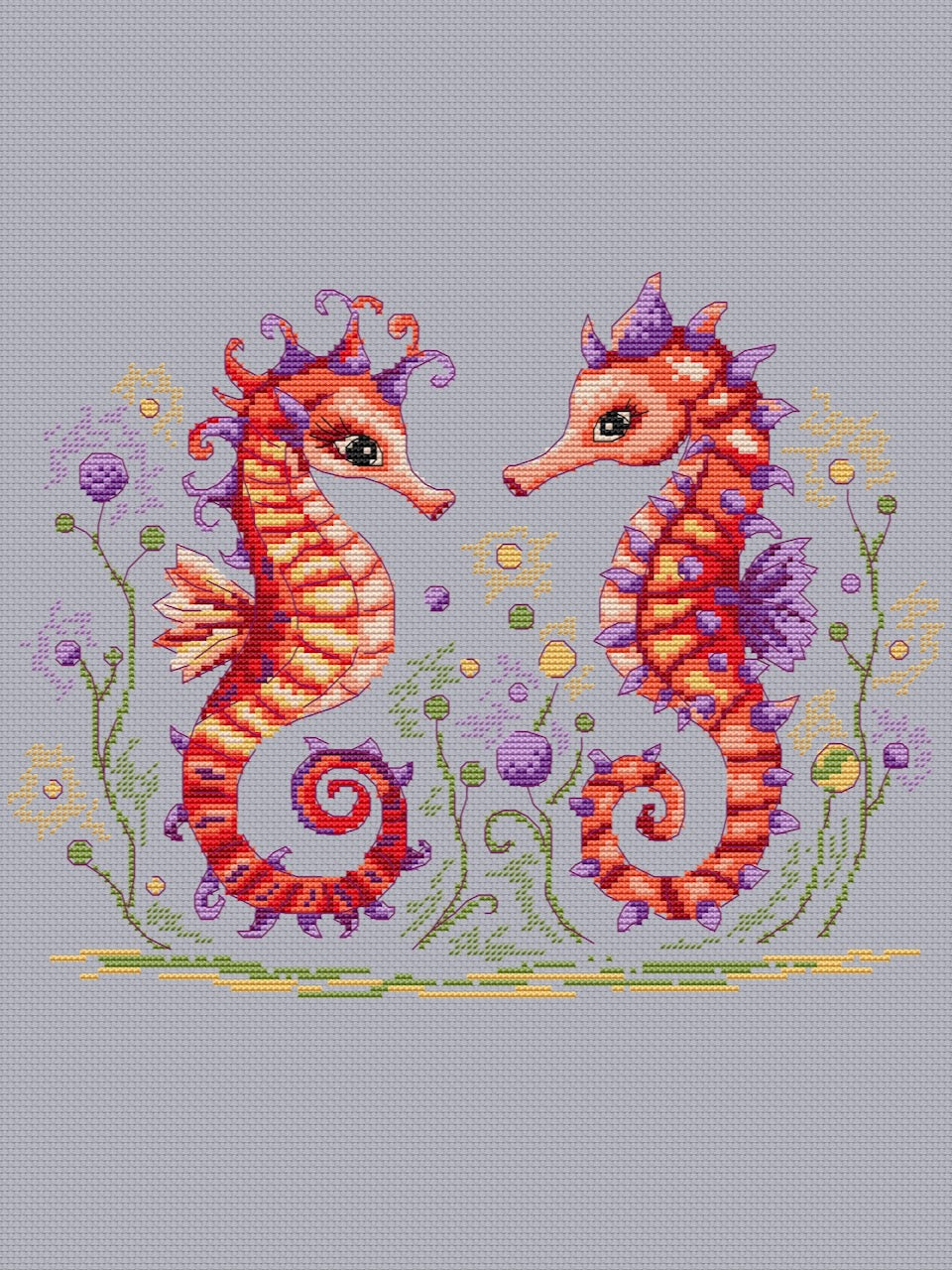 Sea Horses - cross stitch pattern