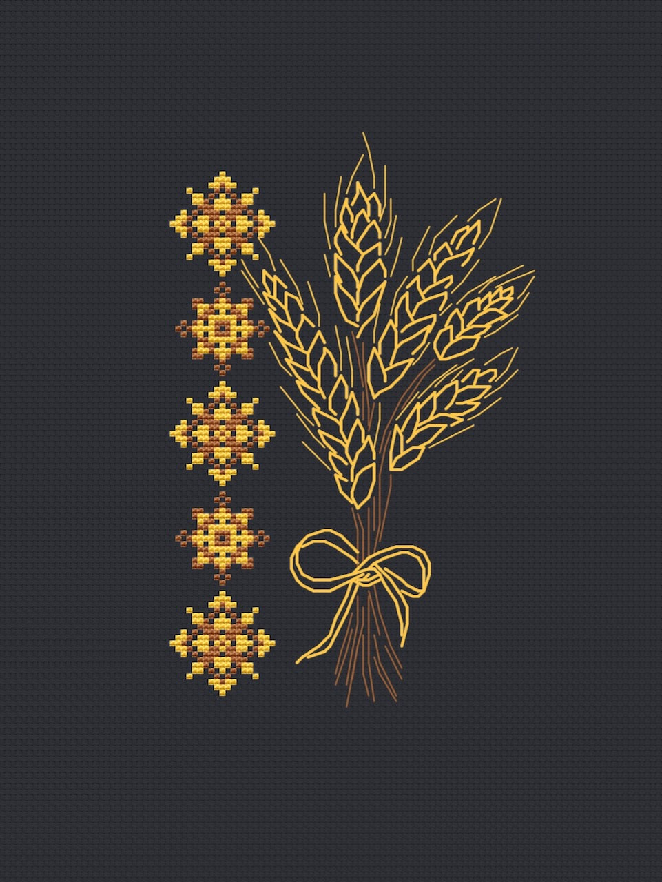 wheat embroidery pattern
