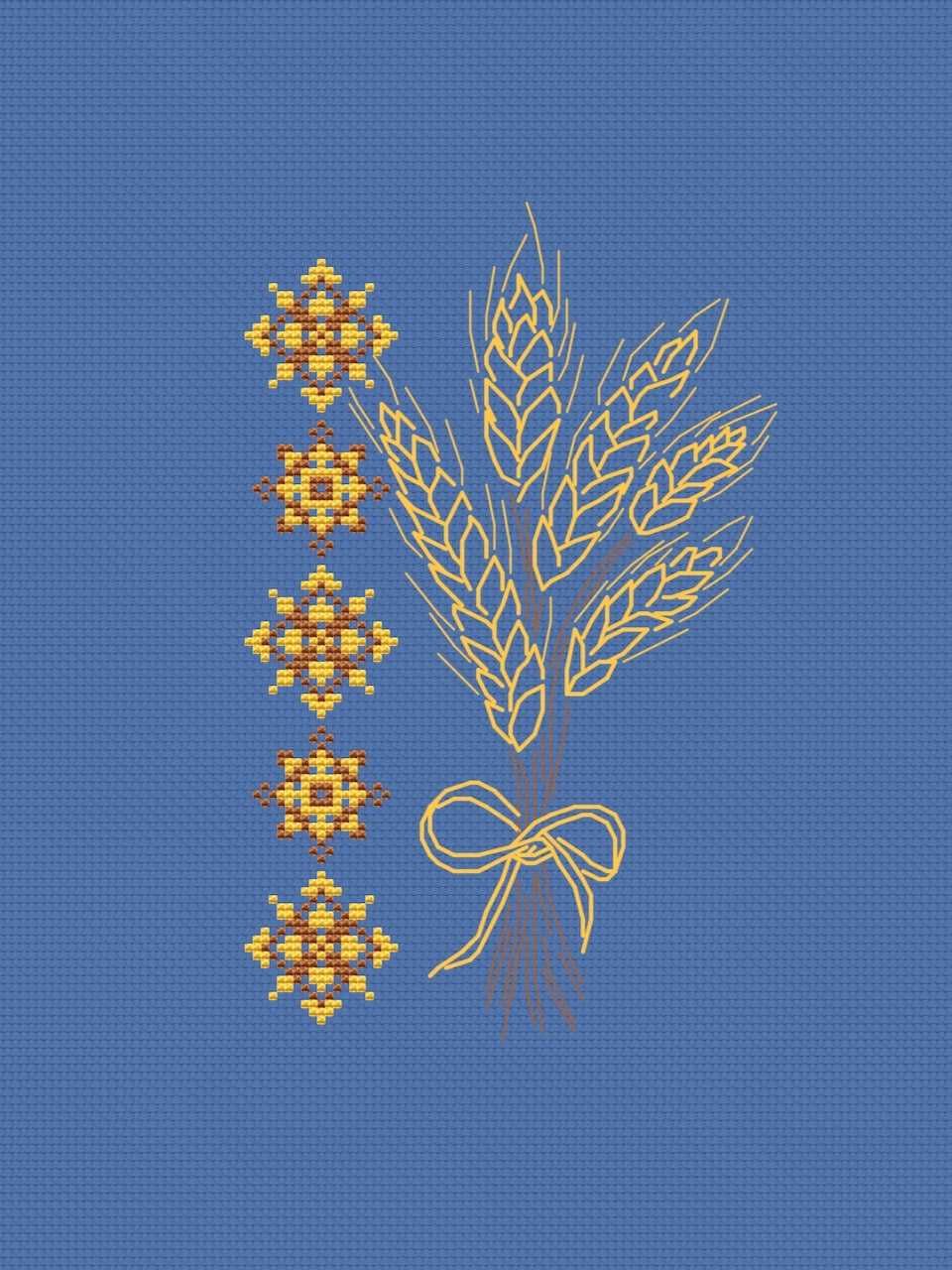 wheat embroidery blackwork pattern