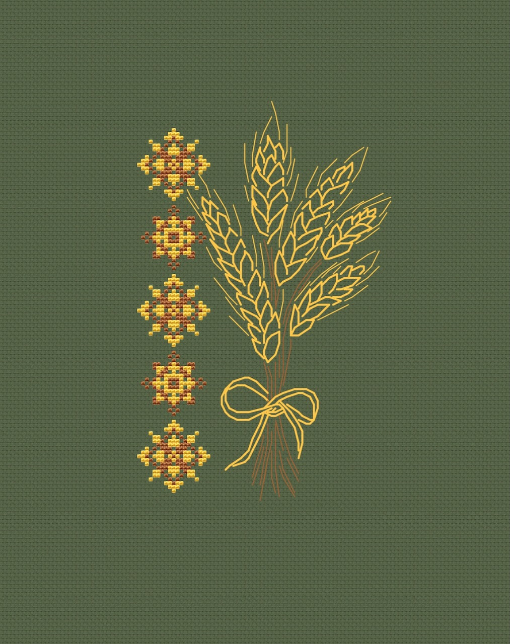 Ukrainian embroidery chart wheat
