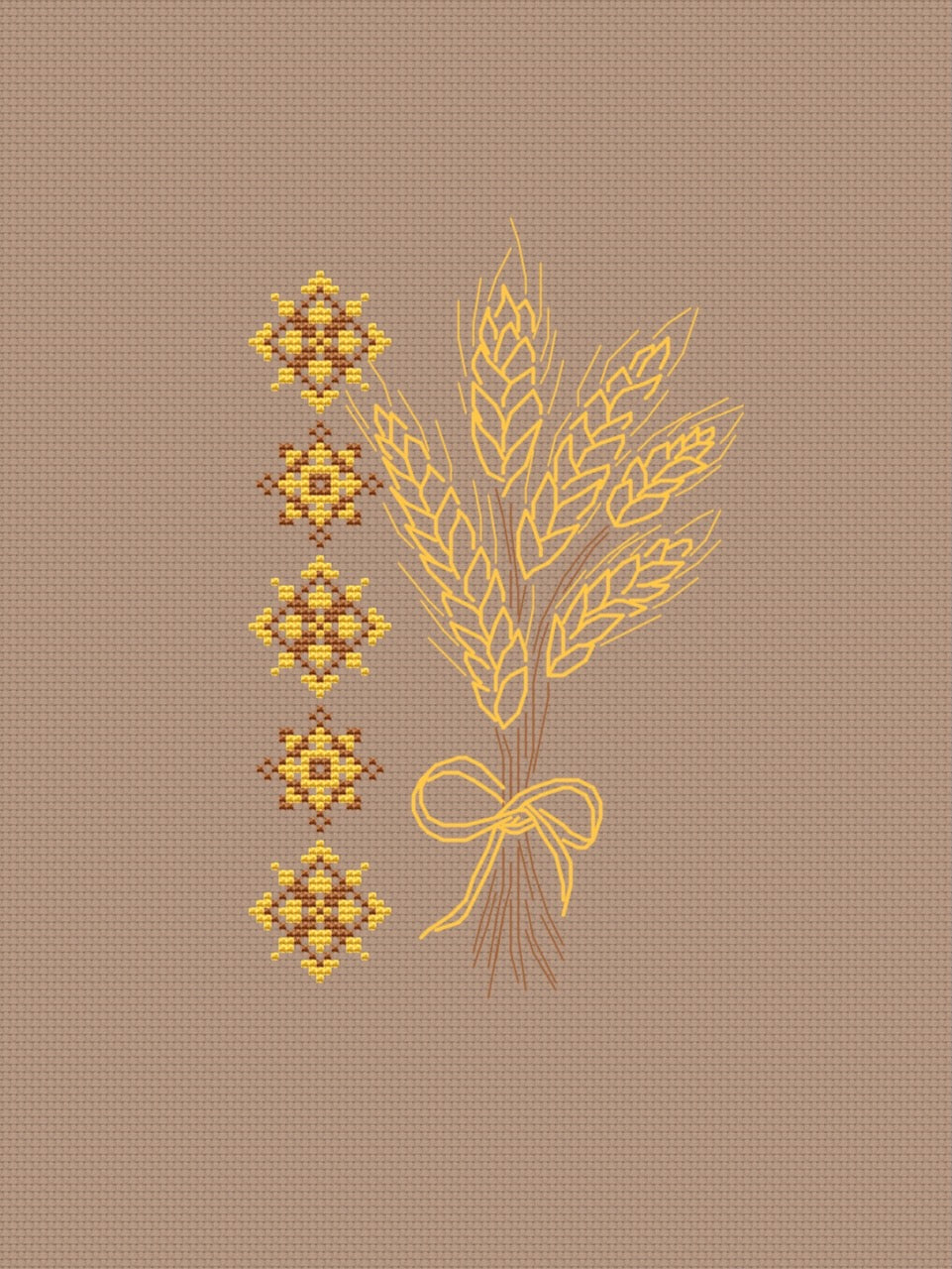 primitive wheat cross stitch pattern