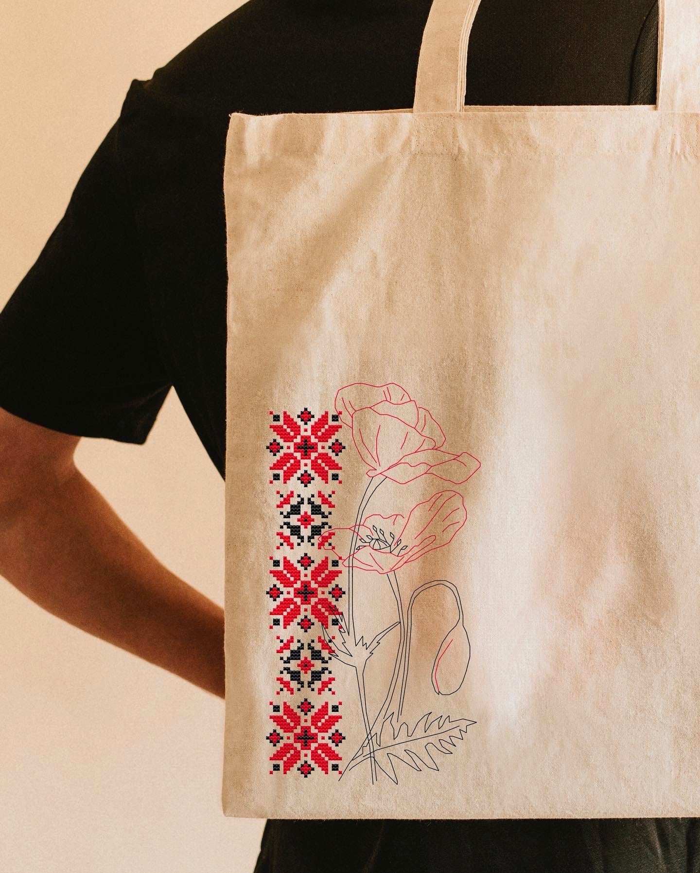 embroidery on the shopper