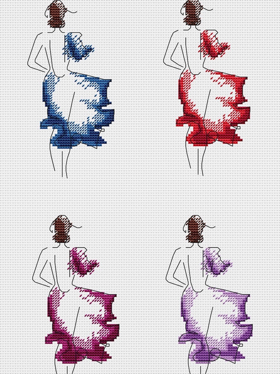 Lady cross stitch pattern-5