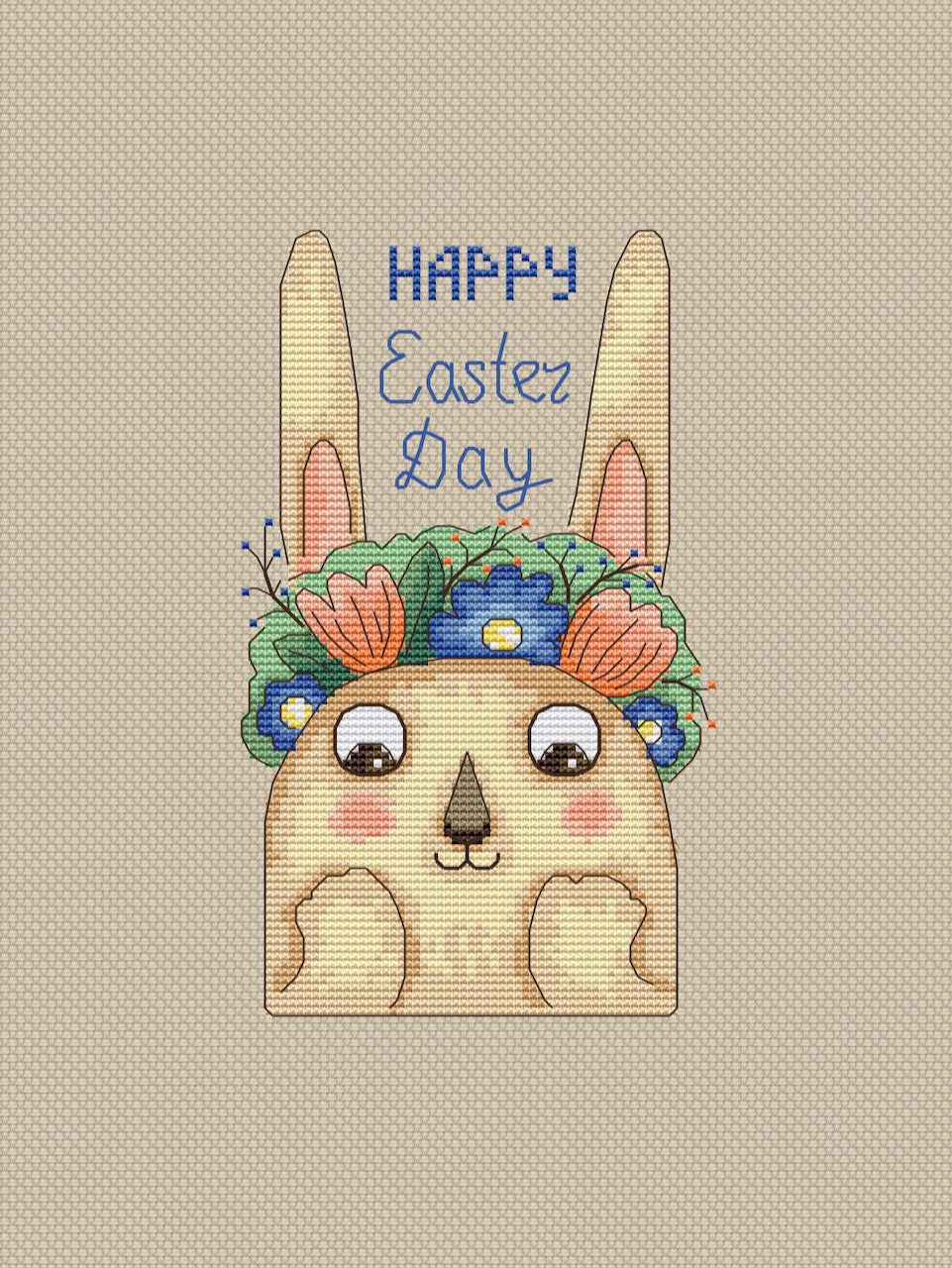 easy Easter Bunny cross stitch pattern-2