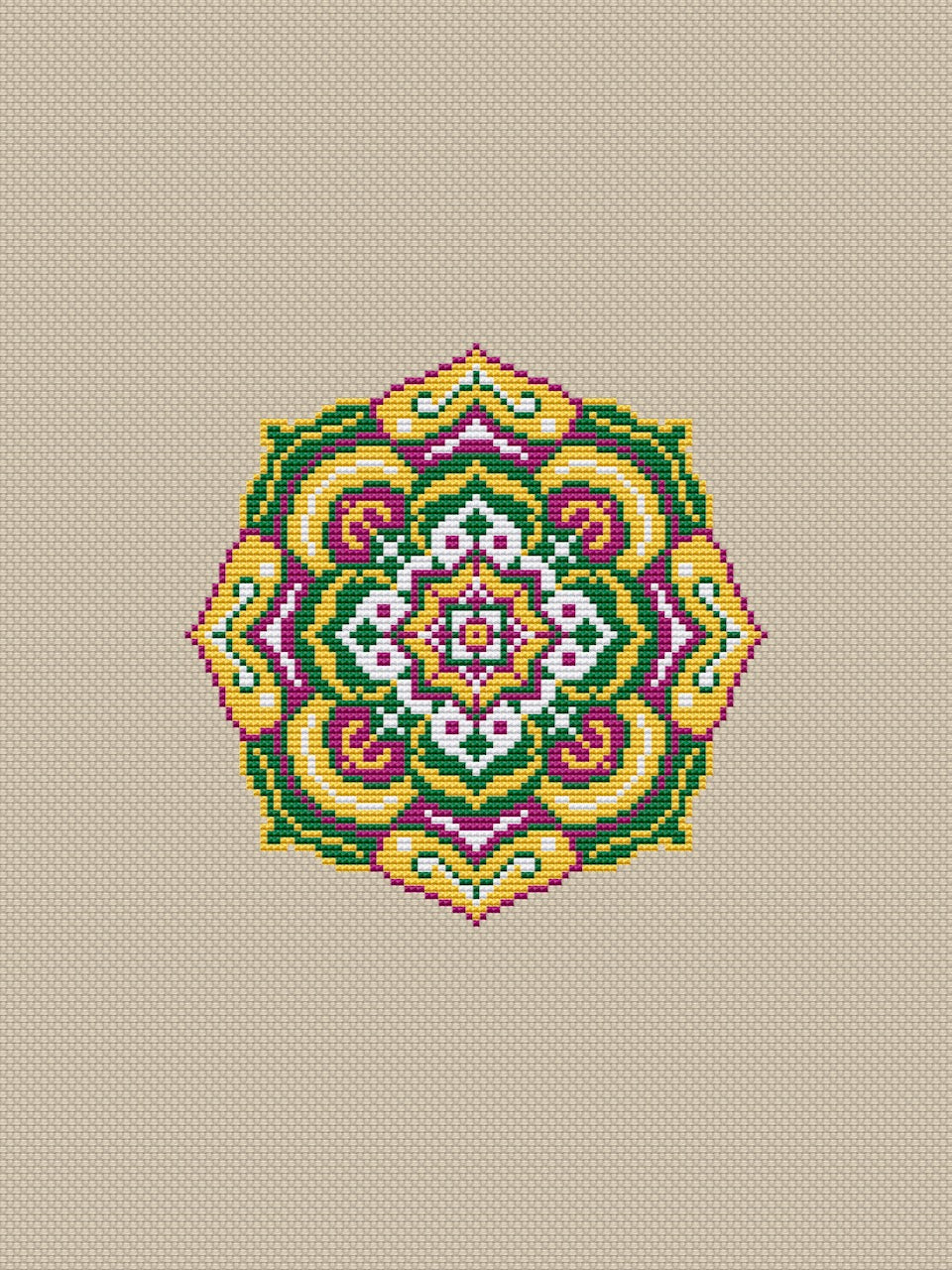 Mandala cross stitch pattern-2