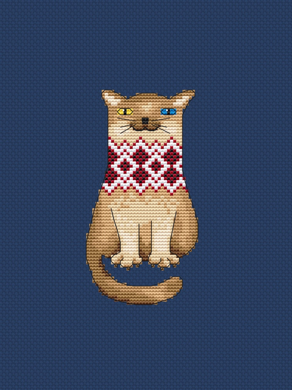 Ukrainian cat cross stitch pattern-2