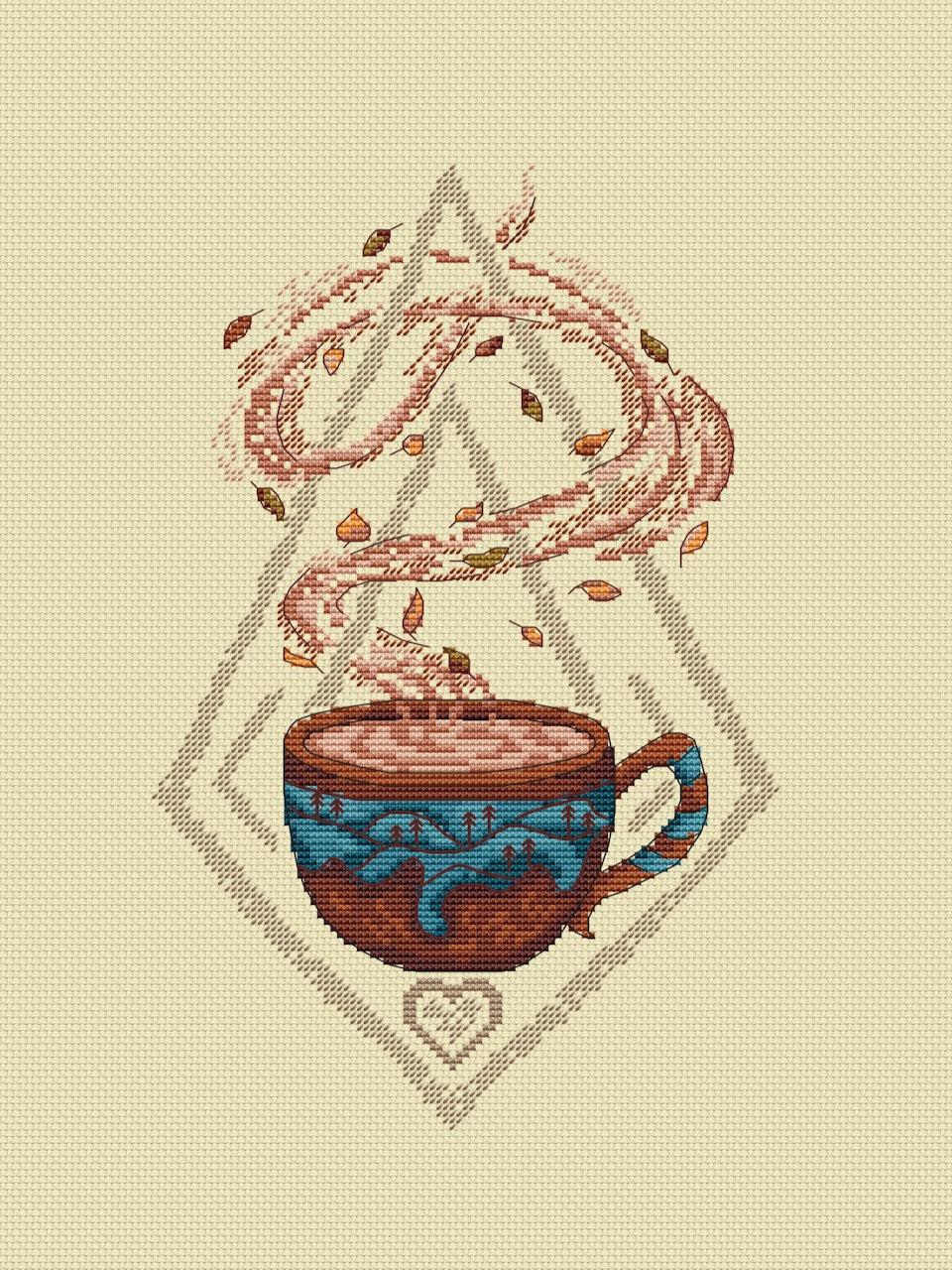 autumn counted chart stitch pattern