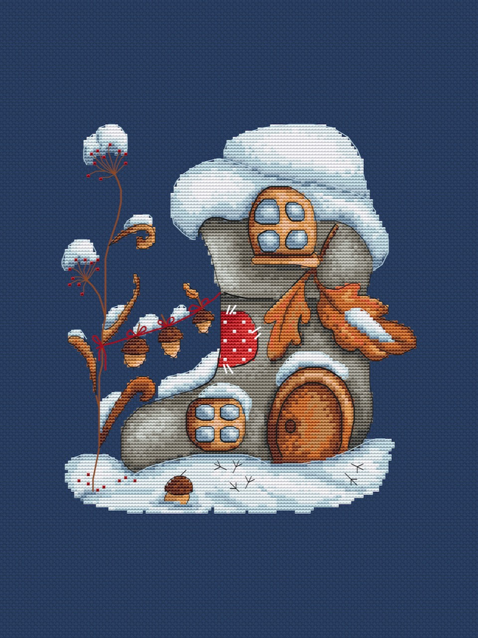 Christmas sock cross stitch pattern