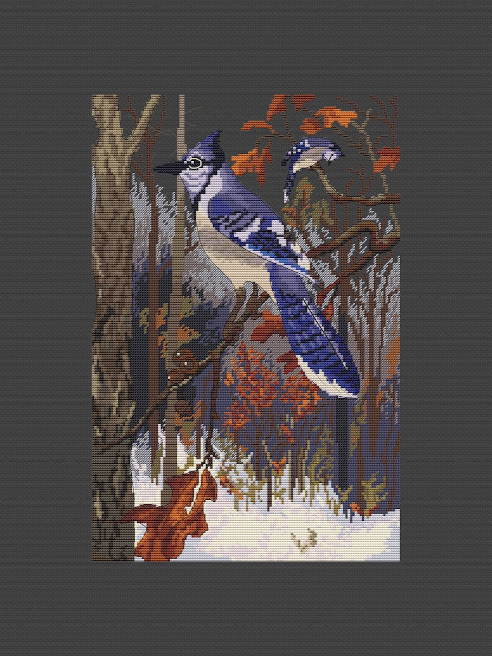 Blue jay cross stitch pattern-3