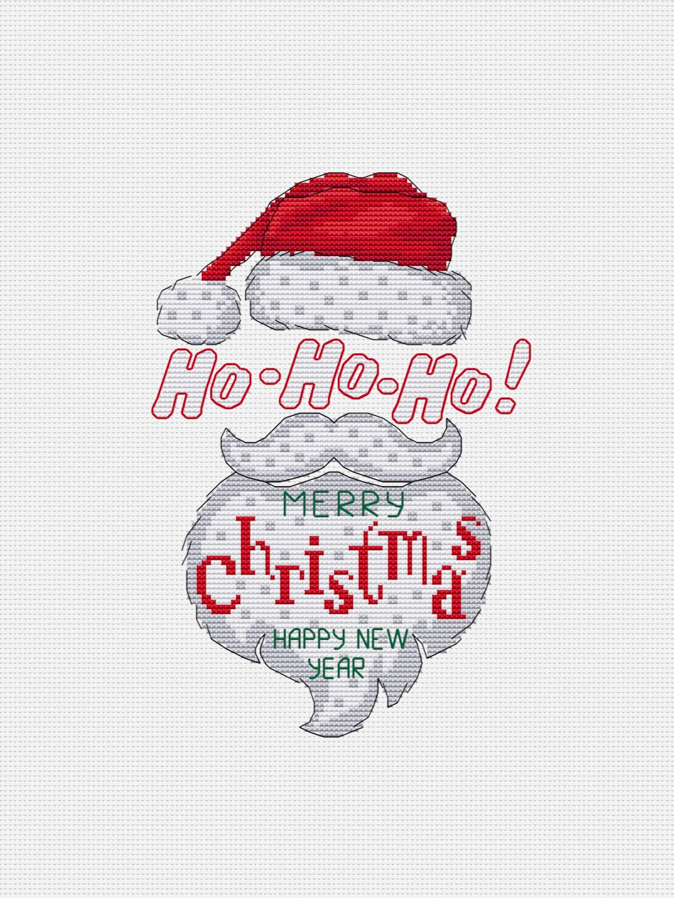 HO-HO-HO cross stitch Christmas pattern