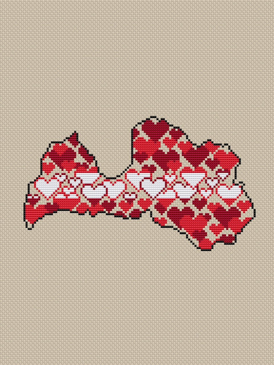Latvia cross stitch pattern