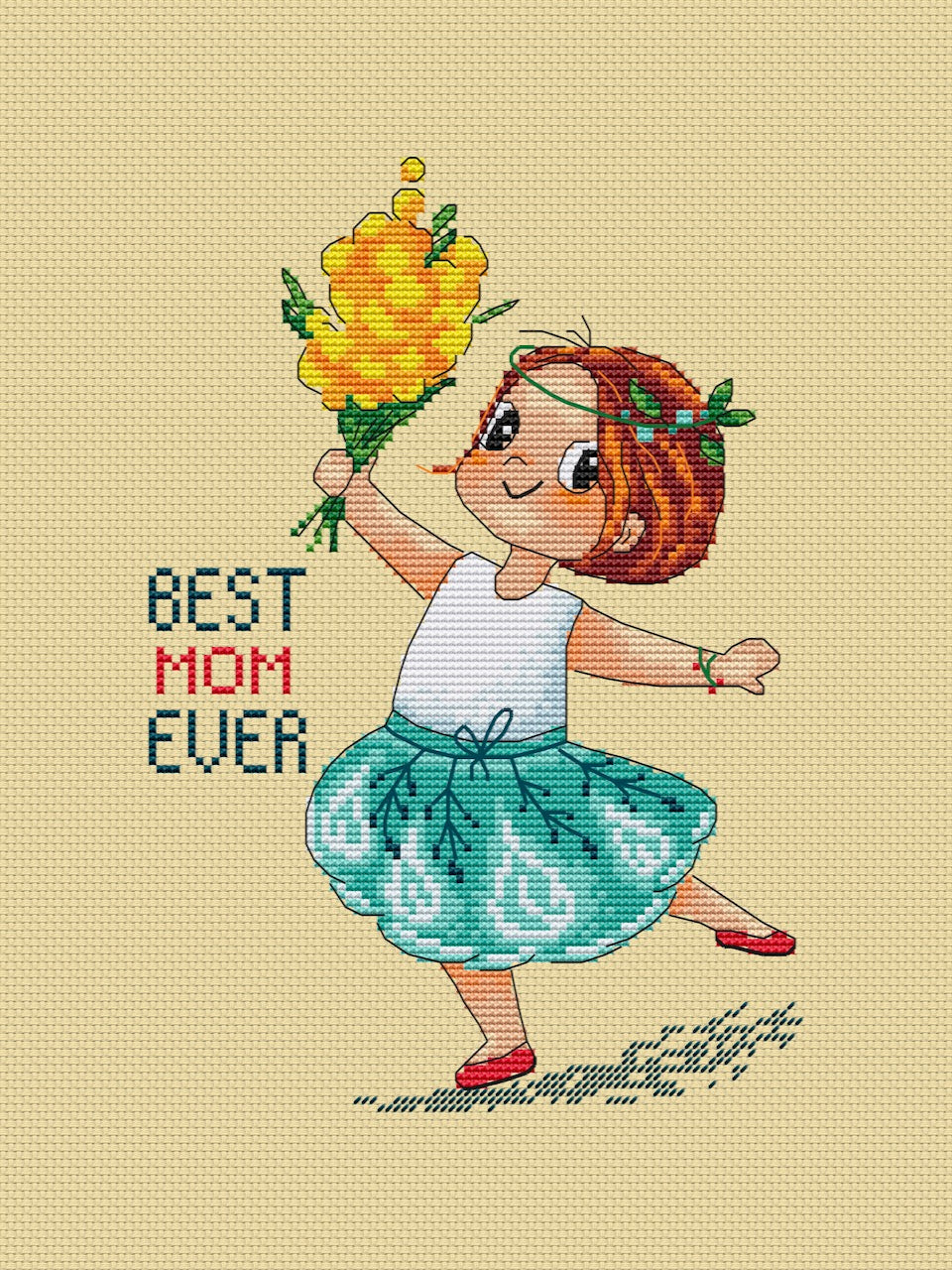 mother day cross stitch pattern-4