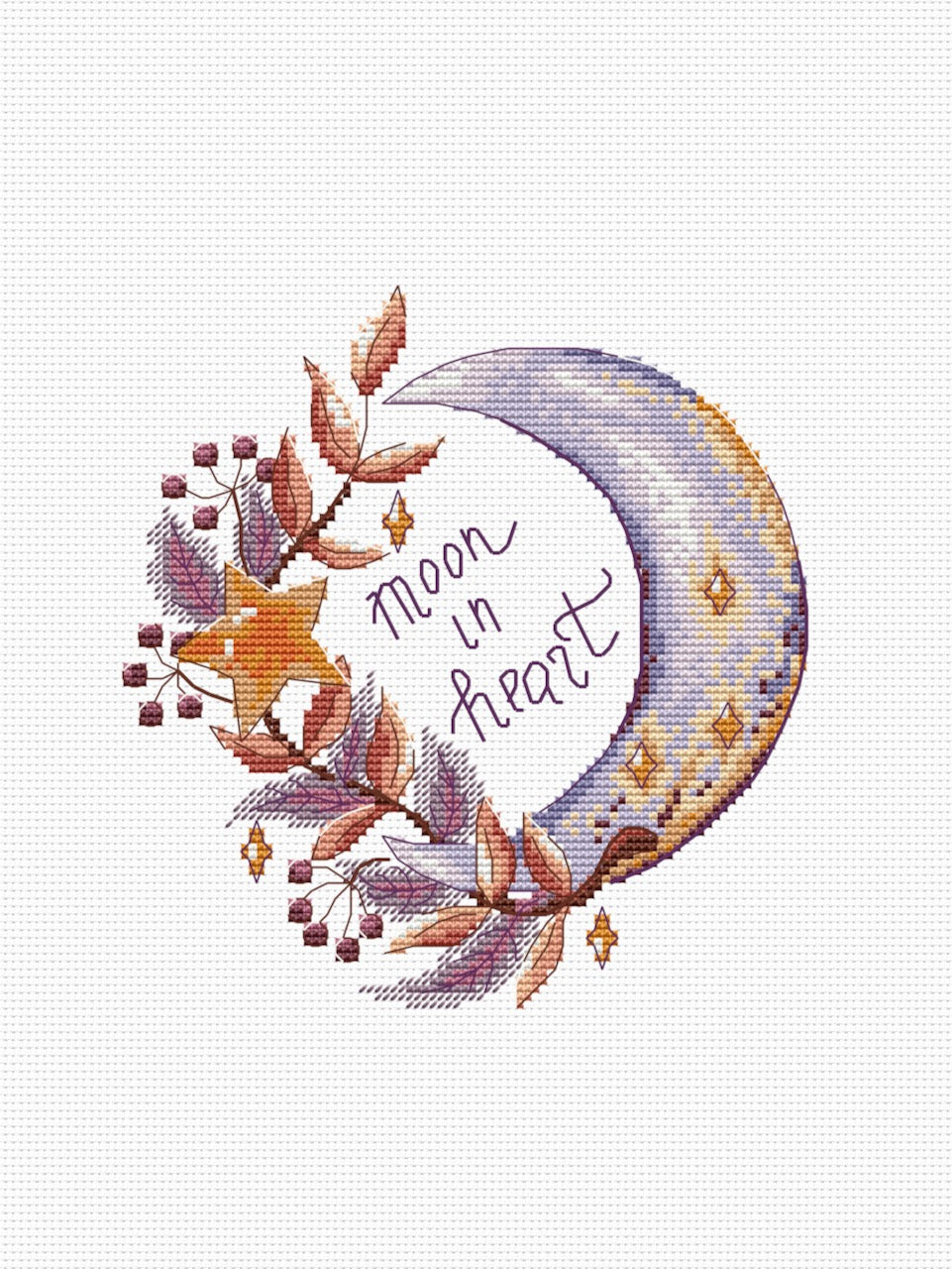 Magic moon cross stitch pattern