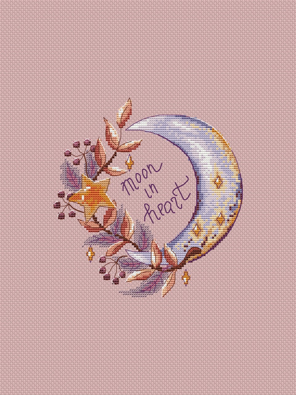 Magic moon cross stitch pattern-3