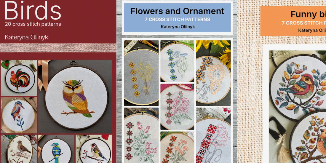 My books of cross stitch patterns, available in digital and print formats on Amazon