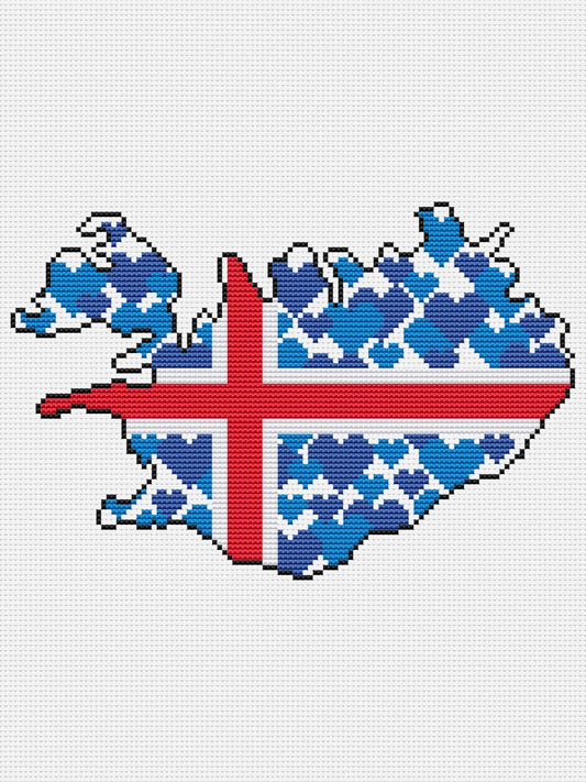 Iceland cross stitch pattern