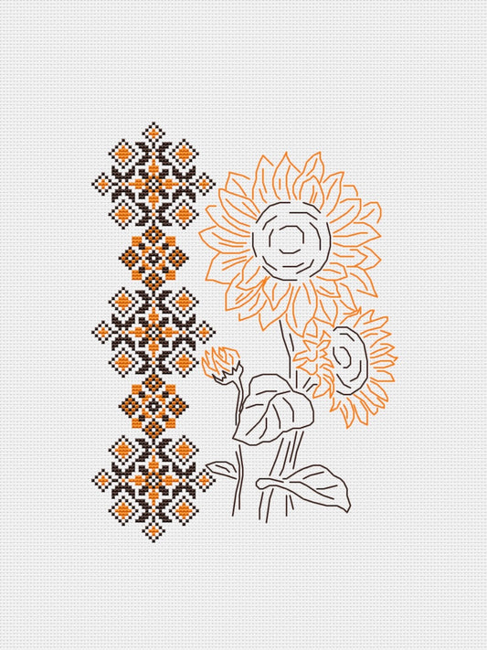 sunflowers cross stitch pattern