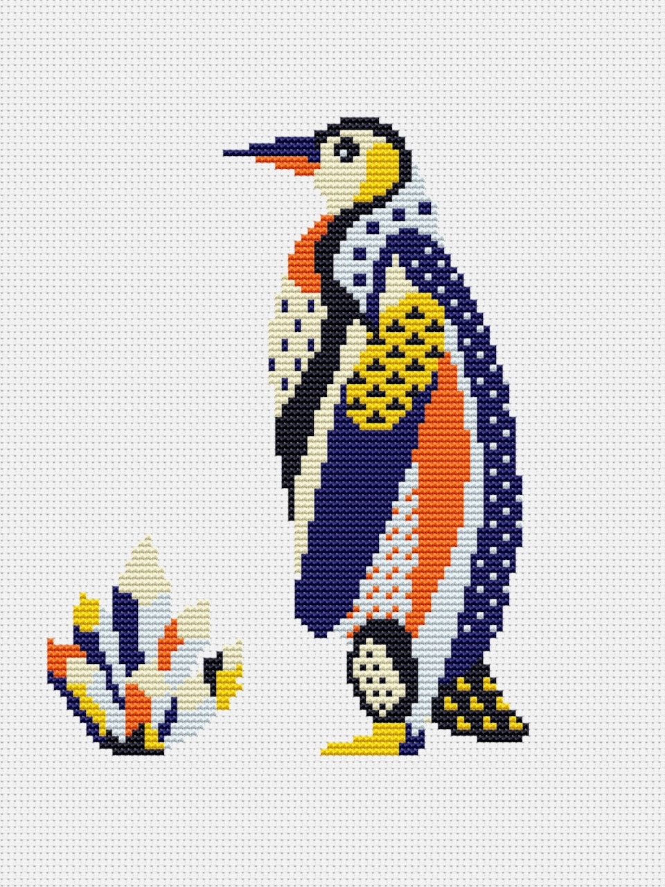 penguin cross stitch pattern