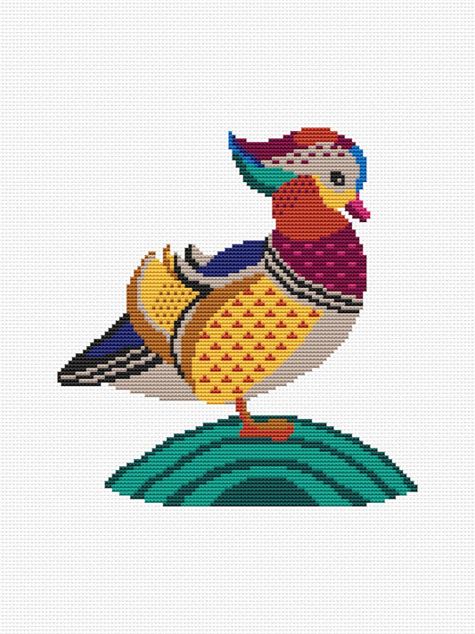 duck mandarin cross stitch pattern