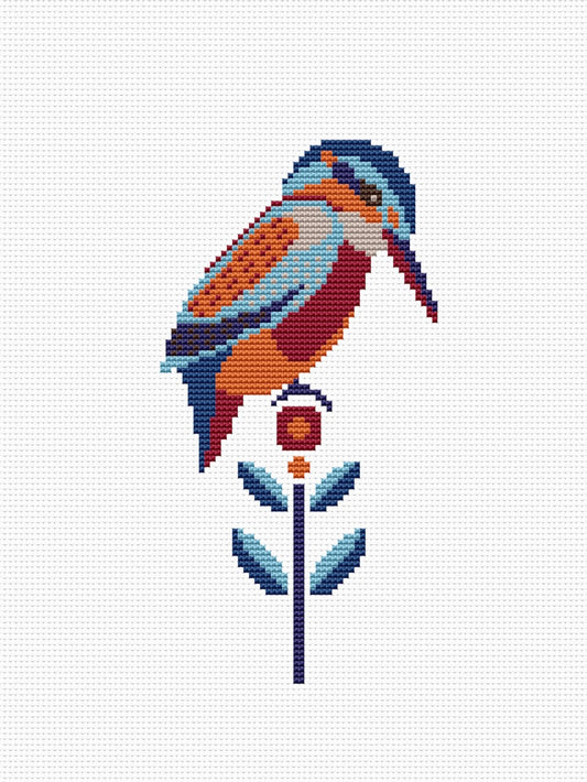 kingfisher cross stitch pattern