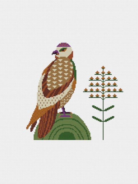 Falcon cross stitch pattern