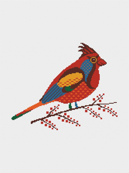 cardinal cross stitch pattern