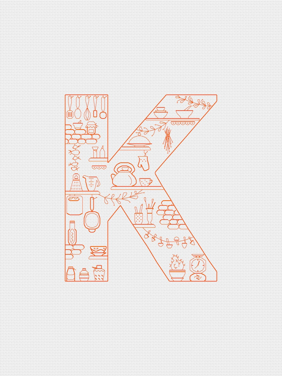 letter K embroidery pattern
