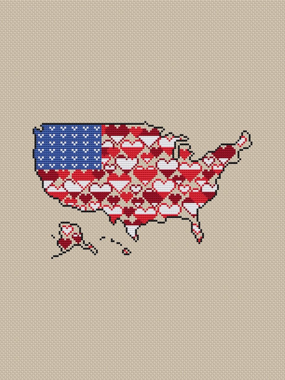 flag of America cross stitch