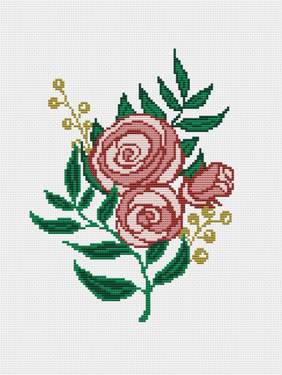 Garden roses 2 - cross stitch pattern