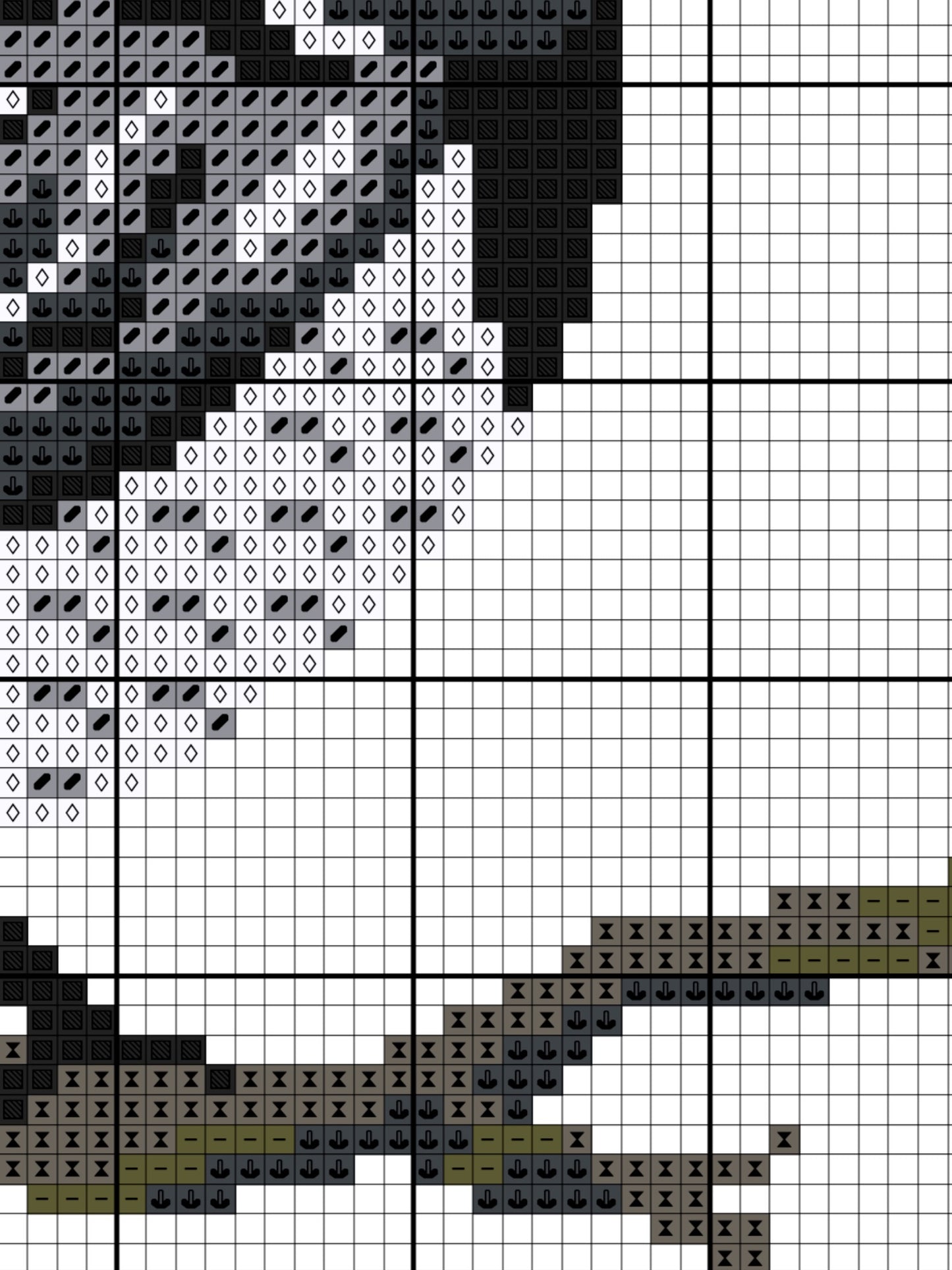 White Wagtail Cross Stitch Pattern