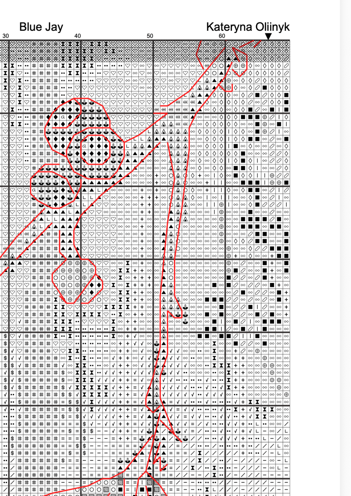 Blue Jay - free cross stitch pattern
