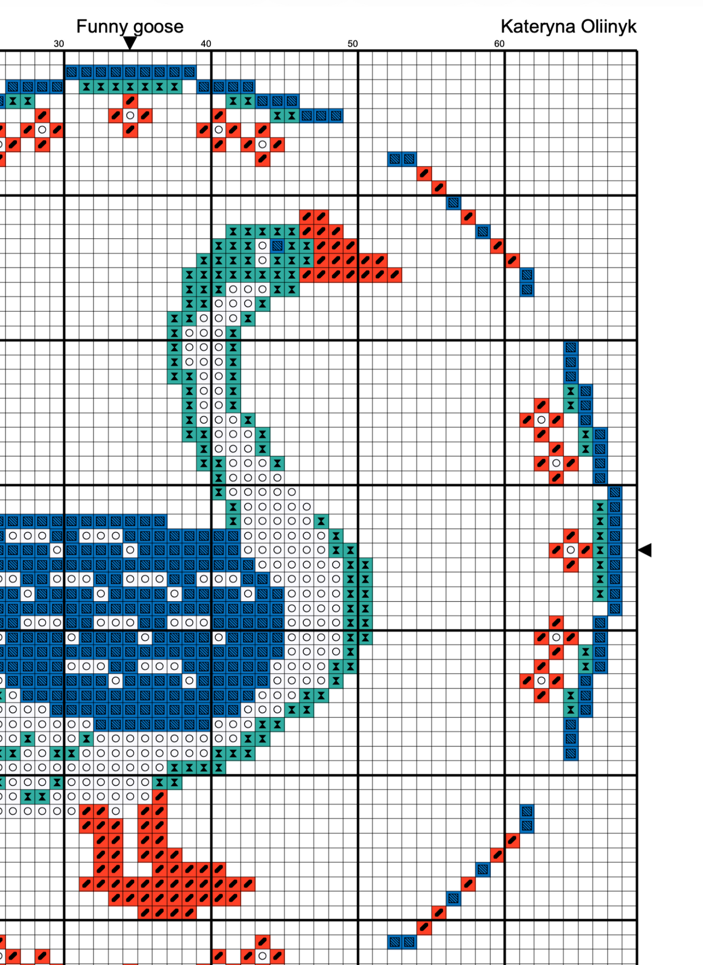 Funny goose - cross stitch pattern