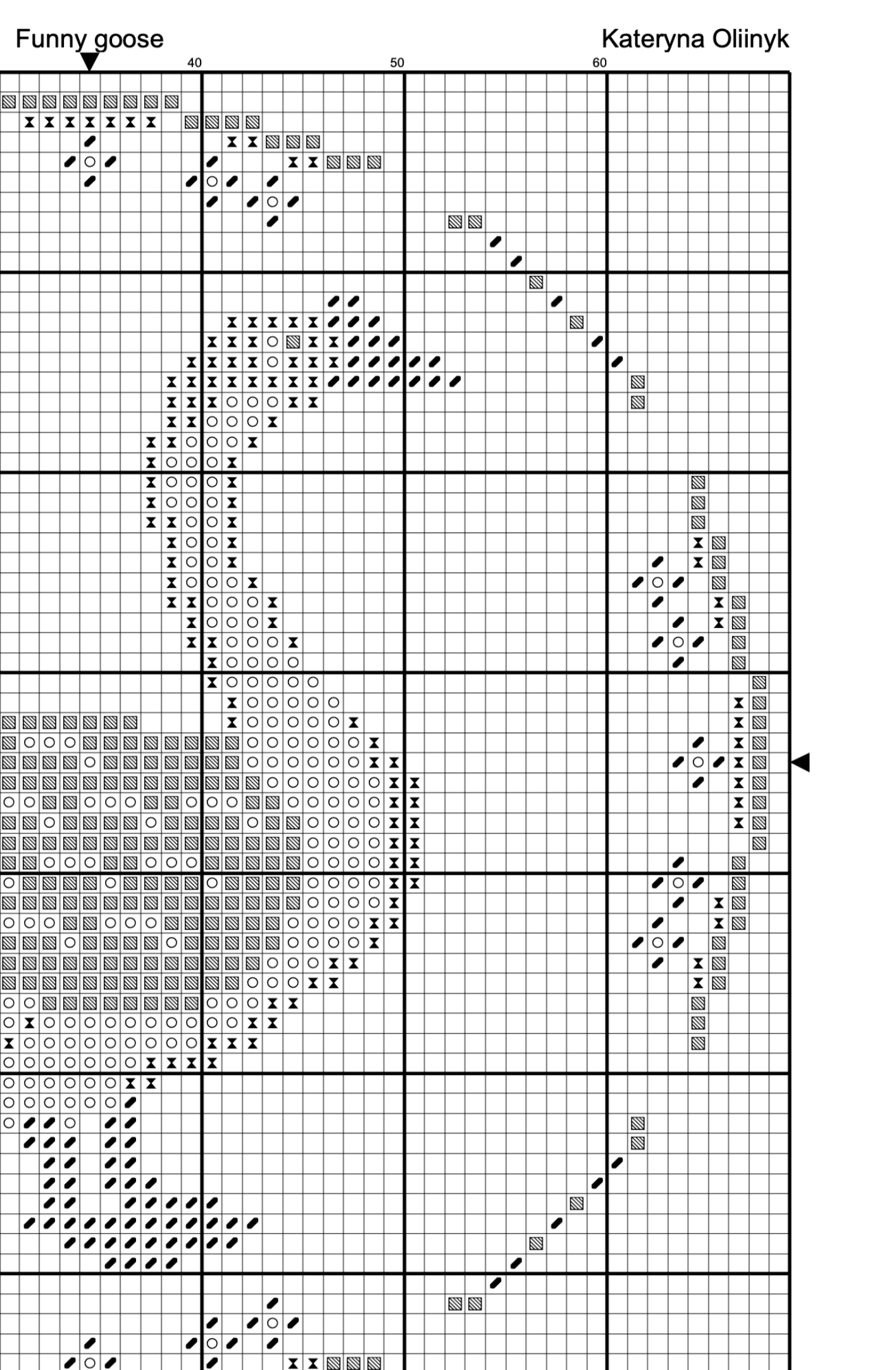 Funny goose - cross stitch pattern
