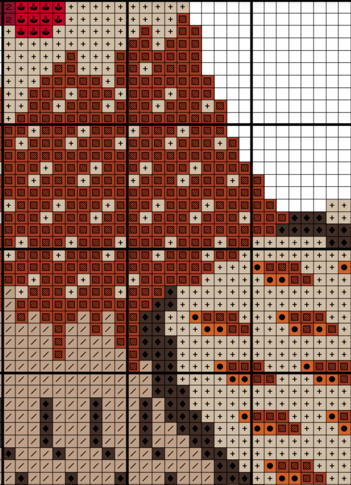 Farm Rooster and Hen - cross stitch pattern PDF