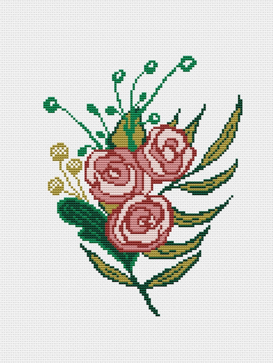 garden roses cross stitch pattern