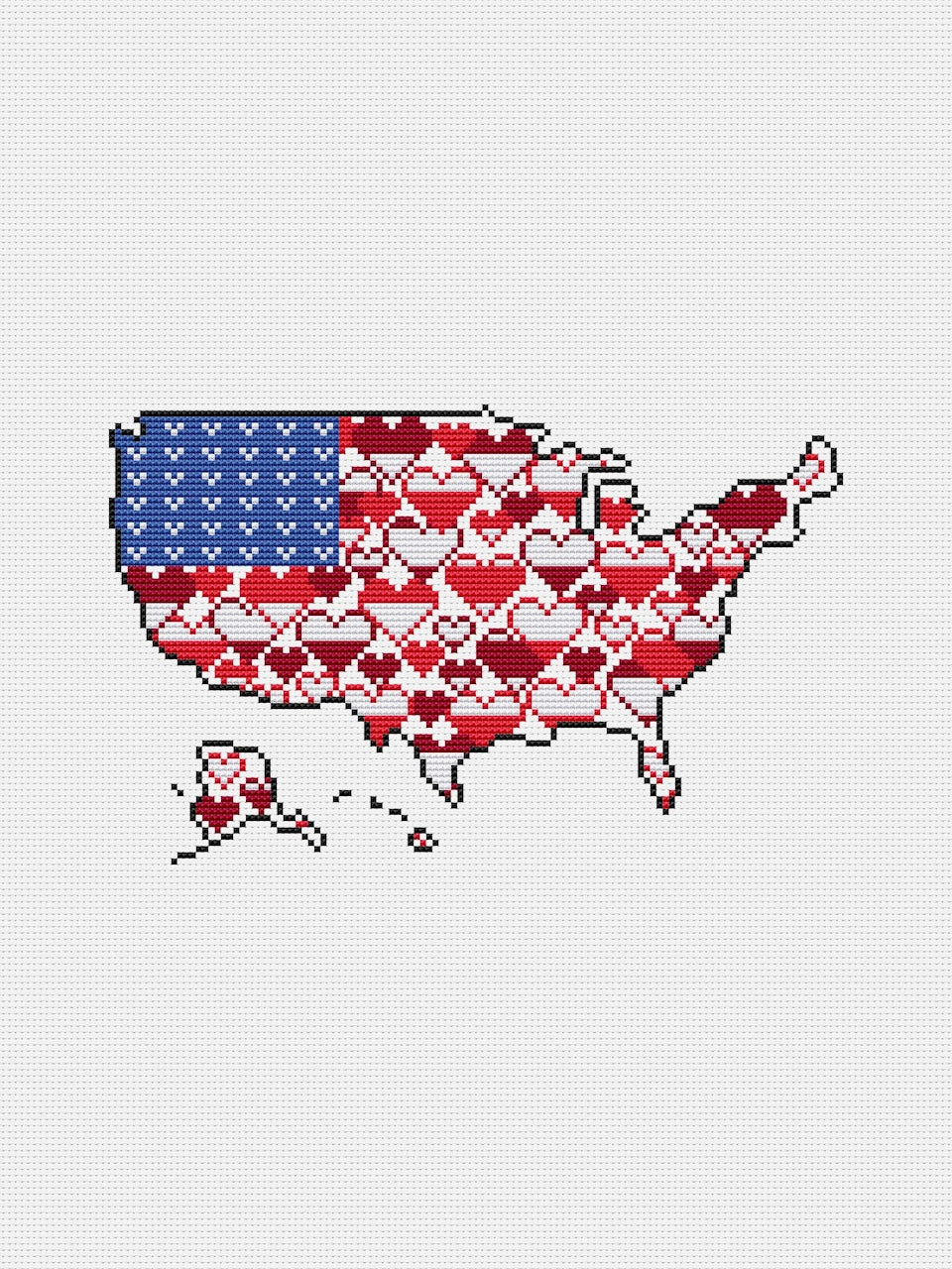 The United States of America, USA - free cross stitch pattern
