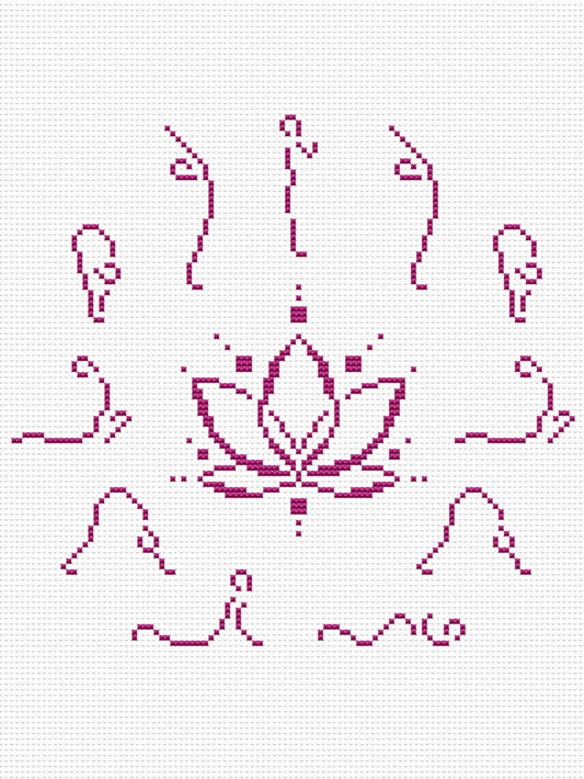 yoga cross stitch pattern