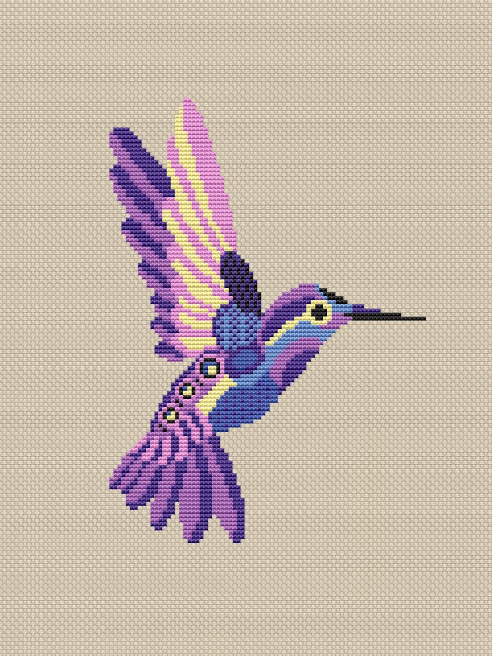 Hummingbird cross stitch pattern