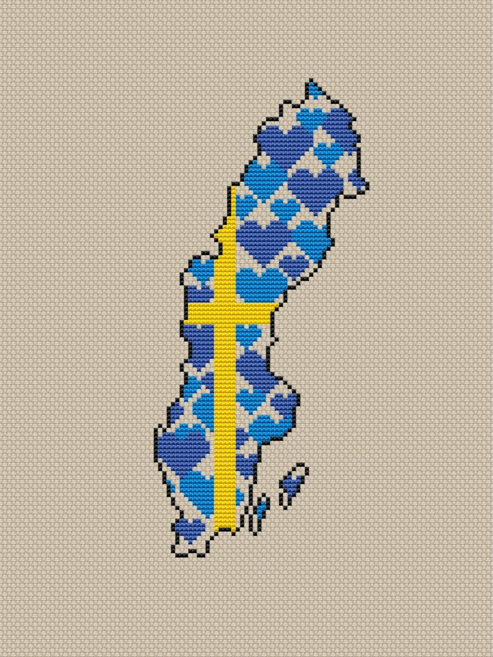 Sweden free cross stitch pattern