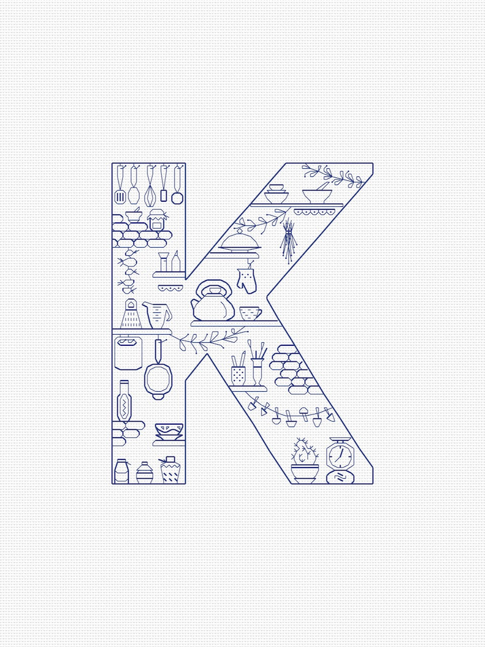 letter K embroidery pattern-2