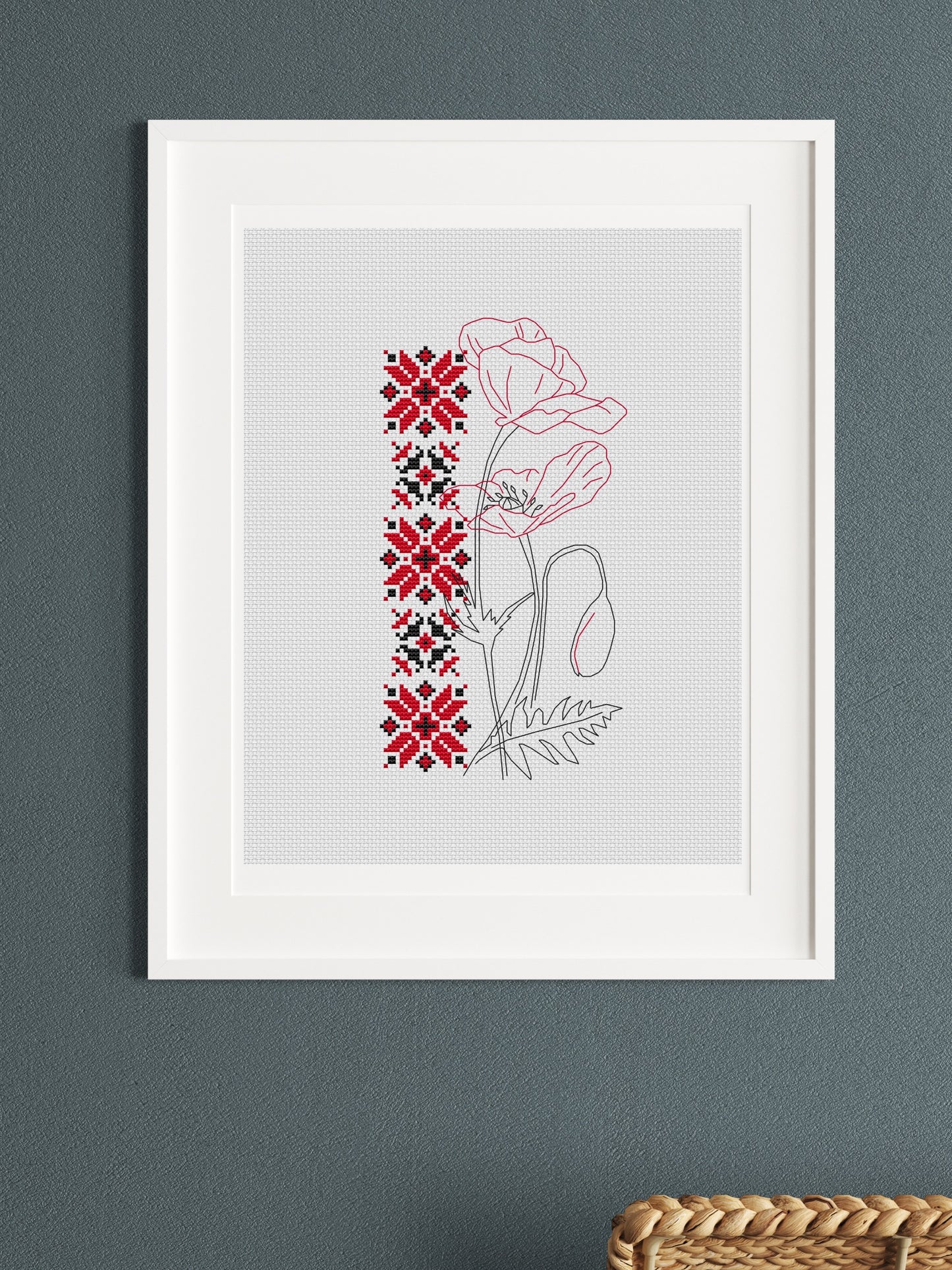 Poppies cross stitch pattern