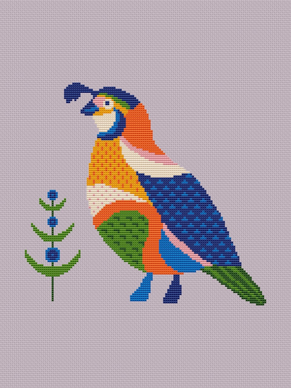 funny bird cross stitch pattern